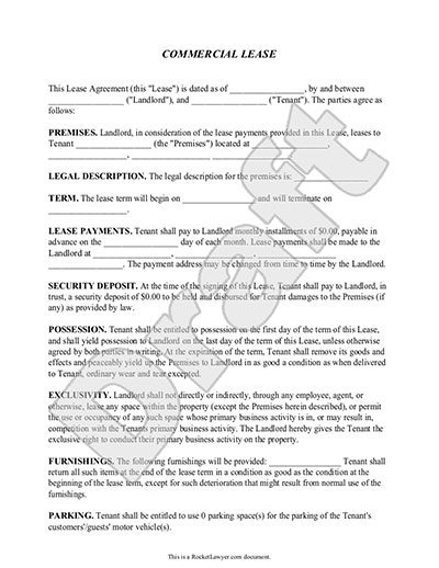 Commercial Lease Agreement - Lease Form with Sample - commercial lease agreement sample Sample Commercial Lease Form