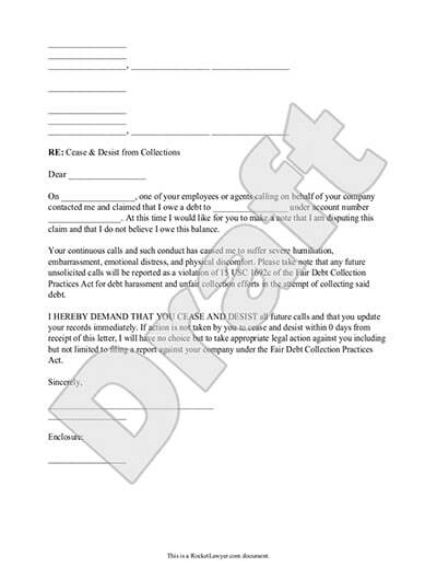 Cease And Desist Letter Template Rocket Lawyer