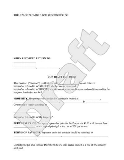 contract for deed form