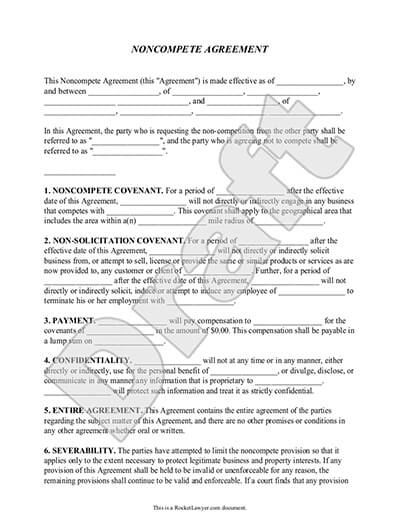 Noncompete Agreement Form Noncompete Clause Rocket Lawyer Noncompete Agreement Form Noncompete Clause Rocket Lawyer