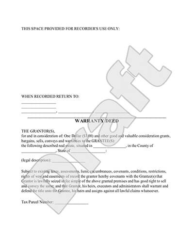 General Warranty Deed Form Free Blank Warranty Deed General Warranty Deed Form Free Blank Warranty Deed
