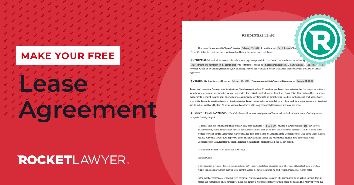 Free Lease Agreement | Free to Print, Save & Download